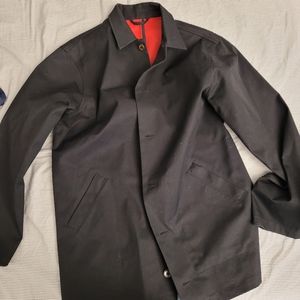 Percival The Sherlock Trench Jacket Black and Roja. New without tags.